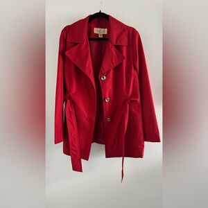 Covington Red Trench Coat with Waist Tie
